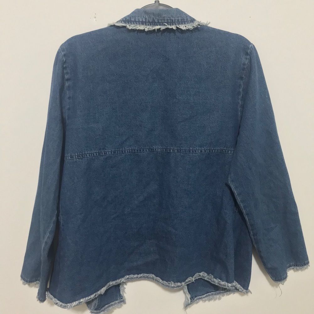 Vintage Lew Magram Raw Hem Fringe Denim Jacket - Picture 11 of 14
